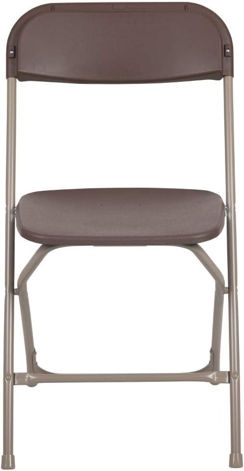 Flash Furniture Hercules™ Series Plastic Folding Chair - Brown - 2 Pack 650LB Weight Capacity Comfortable Event Chair-Lightweight Folding Chair