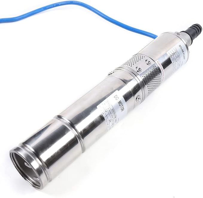 Deep Well Submersible Pump, 500W DC 48V Solar Water Pump 3Inch Stainless Steel Submersible Well Pump, Maximum Head 357.61 for Farm Ranch Irrigation