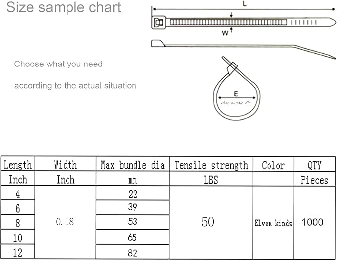 XINGO 1000 PCS White Zip Ties 12 Inch, 60 LBS Tensile Strength, Self-Locking Nylon Plastic Nylon PA66 Wire Ties for Indoor and Outdoor Use