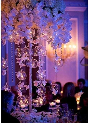 3.15 inches Hanging Tealight Holder Glass Globes Terrarium Wedding Candle Holder Candlestick (18 Pcs/Set) (18pcs)