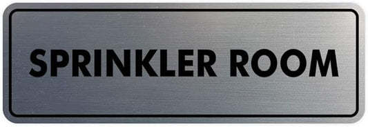Signs ByLITA Standard Sprinkler Room Sign (Brushed Silver) - Medium