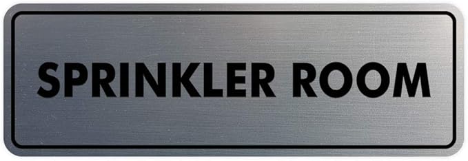 Signs ByLITA Standard Sprinkler Room Sign (Brushed Silver) - Small