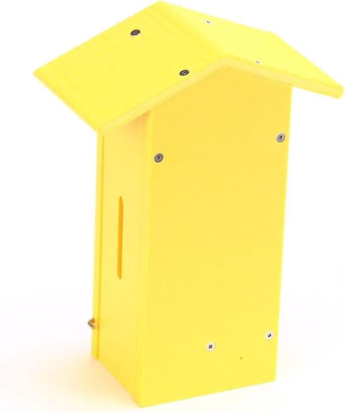 Birds Choice SNPMBFH Recycled Pole Mounted Butterfly House w/ Engraved Butterfly Silhouette, Butterfly House, 12.25", Yellow