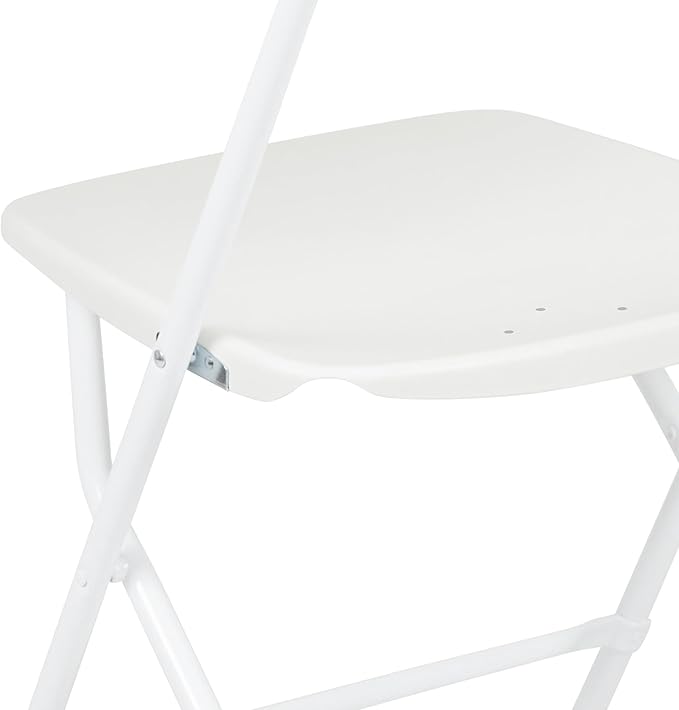 Flash Furniture Hercules Set of 10 Indoor/Outdoor Heavy-Duty Plastic Folding Chairs, Foldable Commercial Stacking Chairs with 650-lb. Static Weight Capacity, White