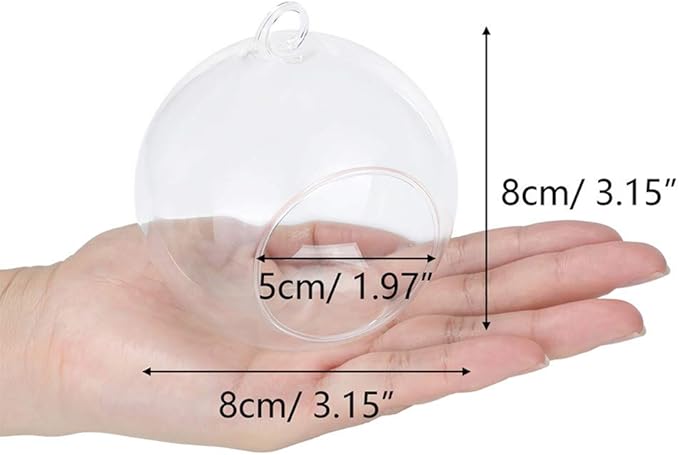 12 Pcs 3.15"/ 8cm Hanging Glass Tealight Holder Globe with LED Tealight, Plant Terrariums Glass Orbs Air Plants Tea Light Candle Holders Home Decor Indoor Outdoor Garden DIY Gifts (12 Pcs)