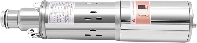 Deep Well Submersible Pump DC 12V 180W Electric Solar Powered Water Pump, 5.3 GPM Flow, 82ft Lift, Farm Ranch Irrigation Submersible Bore Hole Deep Well Pump