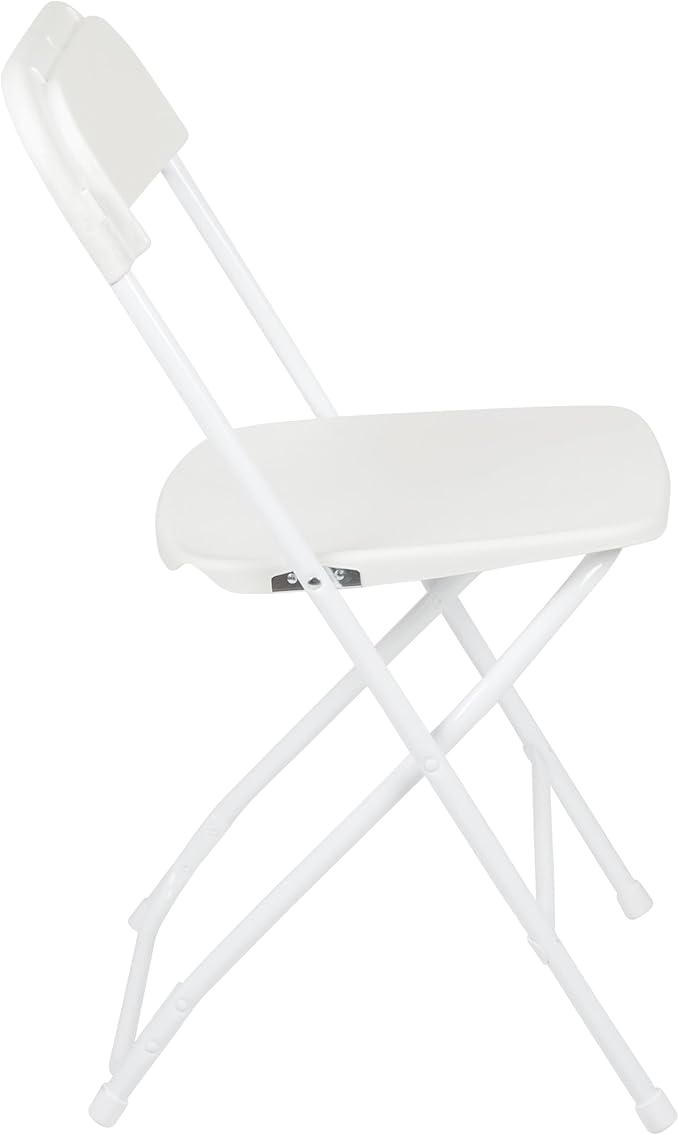 Flash Furniture Hercules Set of 10 Indoor/Outdoor Heavy-Duty Plastic Folding Chairs, Foldable Commercial Stacking Chairs with 650-lb. Static Weight Capacity, White