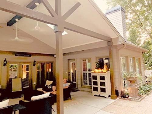 Commercial SunWave 3000 Watt Infrared Patio Heater Tungsten Ultra Quartz Low Glare with Remote control and 3 power levels, 11,028 BTU Max output By Muskoka Lifestyle Products USA Black