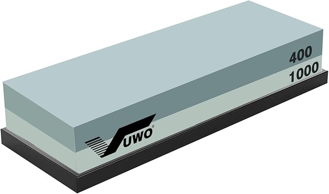 Knife Sharpening Stone Kit- Professional Knife Sharpener Wet Stone Dual Sided 400/1000 Grit with Non-slip Rubber Base Whetstone for Kitchen