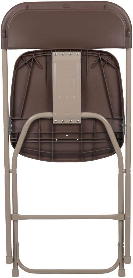 Flash Furniture Hercules™ Series Plastic Folding Chair - Brown - 2 Pack 650LB Weight Capacity Comfortable Event Chair-Lightweight Folding Chair