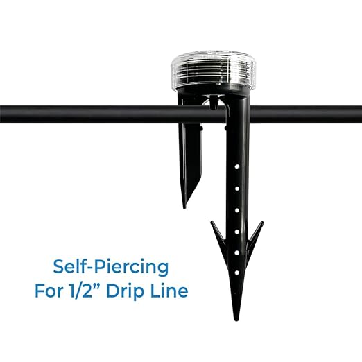 Spike 4-Pack - Deep Underground Dripper, Tree & Plant Root Watering Drip Irrigation & Fertilizer Stake (1/2" Female NPT Compatible with All Connectors, Water Hose, Drip & PVC)