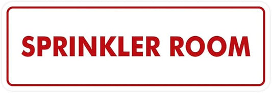 Signs ByLITA Standard Sprinkler Room Sign (White/Red) - Small