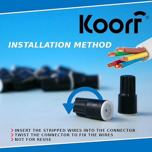 UL LISTED Waterproof Wire Nuts MEDIUM Outdoor 50/Box Landscape Wire Connector Electrical Nuts Caps for Sprinkler LED Light Irrigation Valves (50, 1.37 x 0.66 Inch) (Blue)