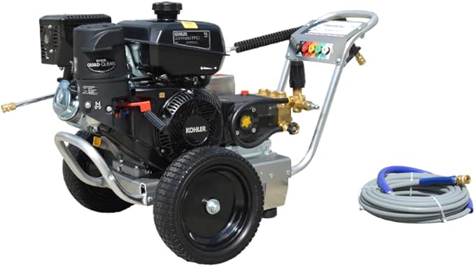 Eagle II EB4040KG Belt Driven 4000 PSI Cold Water Pressure Washer, 4.0 GPM, CH440 Engine, Includes Spray Gun and Extension Wand, 5 QC Nozzle Tips, 3/8-inch x 50-Foot Non-Marking Hose