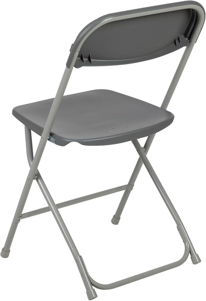 Flash Furniture Hercules Series Plastic Folding Chair - Grey - 4 Pack 650LB Weight Capacity Comfortable Event Chair-Lightweight Folding Chair