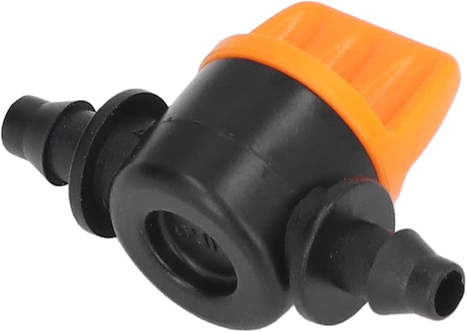 TOPINCN 100pcs Barbed Ball Valve, Drip Irrigation Universal Barbed Valve Mini Pipe Water Valve Through Type Valve Misting Tube Valve for Garden Seeding Cultivation Irrigation