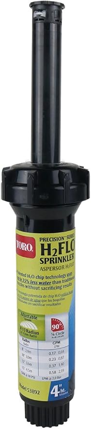 Toro 53892 Precision H2FLO 4-Inch Sprinkler Pop Up with Nozzle, Quarter