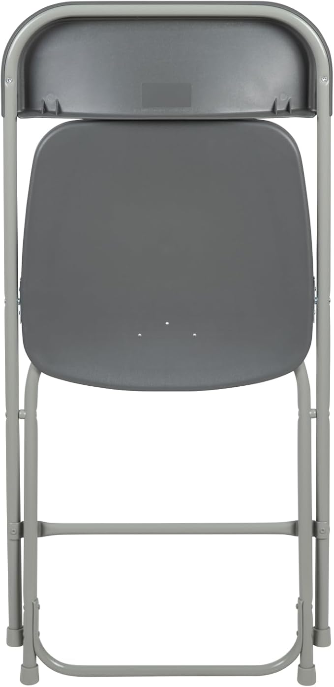 Flash Furniture Hercules Series Plastic Folding Chair - Grey - 4 Pack 650LB Weight Capacity Comfortable Event Chair-Lightweight Folding Chair