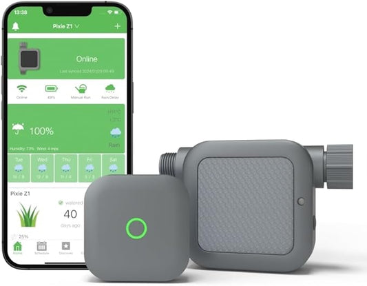 Netro Pixie Z1 Smart Hose Faucet Timer, Weather Aware, Compatible with Alexa (Pixie Z1 with Hub)