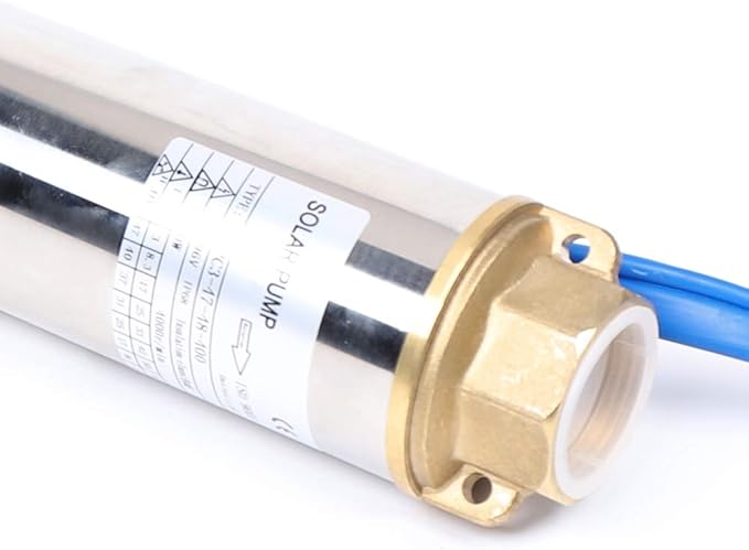 Deep Well Submersible Pump, 400W DC 48V Solar Water Pump 3Inch Stainless Steel Submersible Well Pump, Maximum Head 154.2ft for Farm Ranch Irrigation