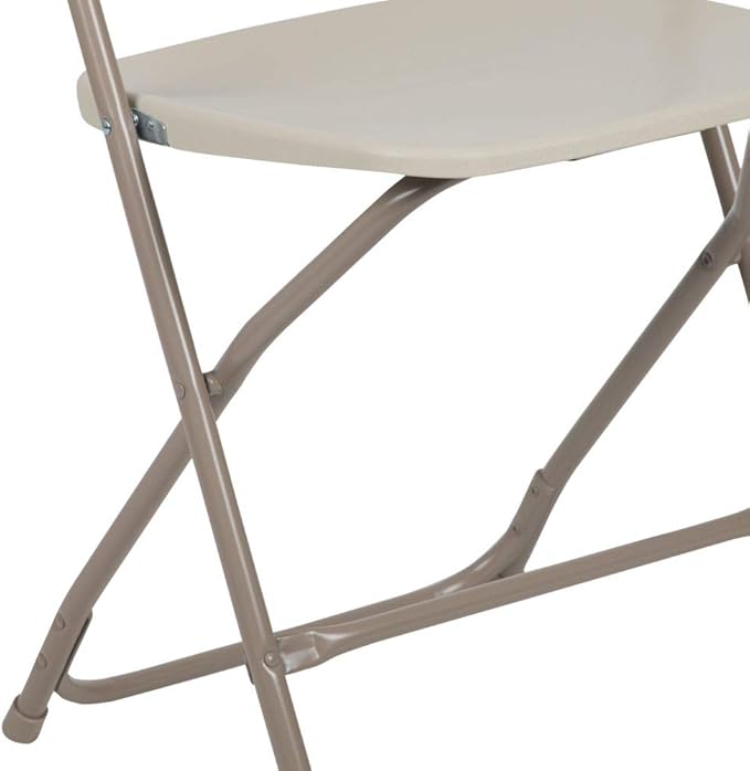 Flash Furniture Hercules™ Series Plastic Folding Chair - Beige - 2 Pack 650LB Weight Capacity Comfortable Event Chair-Lightweight Folding Chair