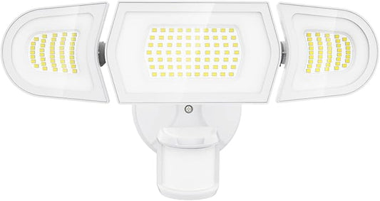 Olafus 100W LED Security Light Motion Sensor Outdoor Light, Motion Flood Light Dusk to Dawn, 9000LM Super Bright 6500K Exterior Motion Detector Floodlight for Garage Yard Porch Eave IP65, White