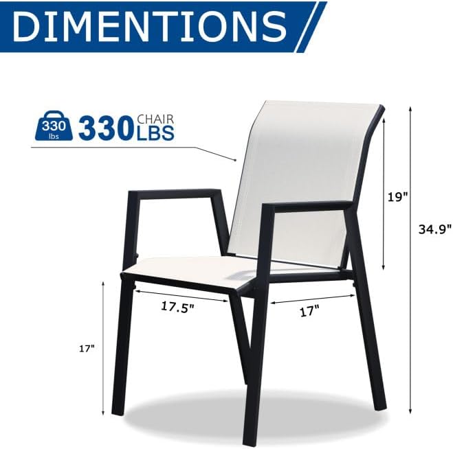 Outdoor Patio Chairs Set of 8, Oyster Beige Stackable Outdoor Chairs, Lightweight Patio Set with High Back, Metal Dining Chair for Lawn, Garden, Yard and Deck