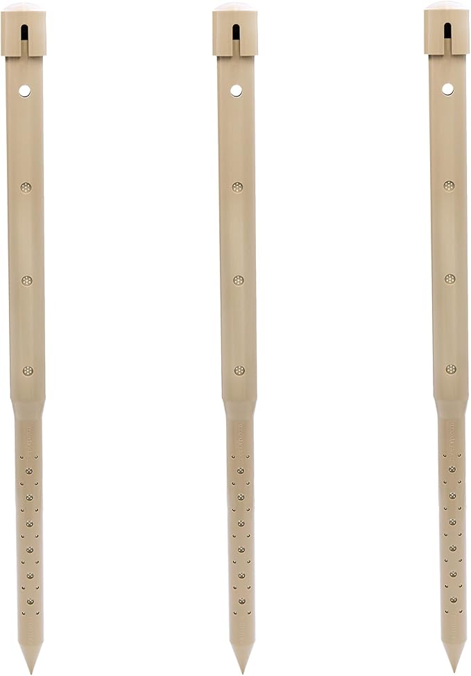 DEEP DRIP 24-inch Tree Watering Stake (3 Pack, Tan) | UV-Protected ABS Plastic Deep Root Irrigation Spike for Fruit, Flowering, Nut Trees
