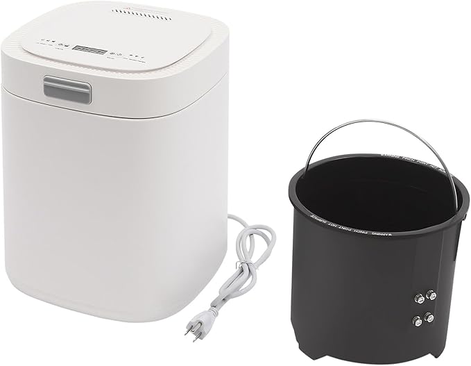 2.5L / 0.66 Gal Electric Kitchen Composter Indoor/Outdoor Odorless Quiet Smart Compost Bin Quick/Standard/Ferment Working Modes, Turn Food Waste into Fertilizer for Garden (White)