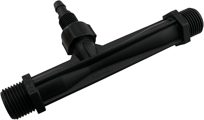 1/2-inch Plastic Irrigation Pipe Injector for Irrigation Venturi Fertilizer Mixer Injector Tube Suitable for Agricultural System Fertilizer and Chemical Injection Black