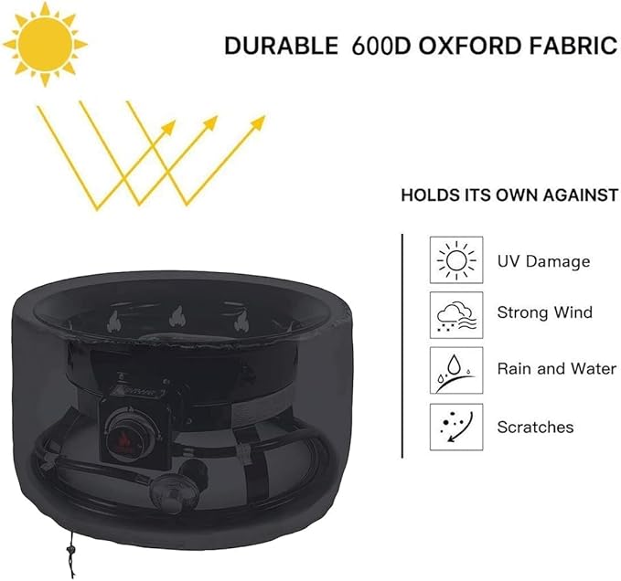 Fire Pit Cover for Outland Firebowl 893 Deluxe Outdoor Portable Propane Gas Fire Pit, Fit for Outland Firebowl 823 870, 22"