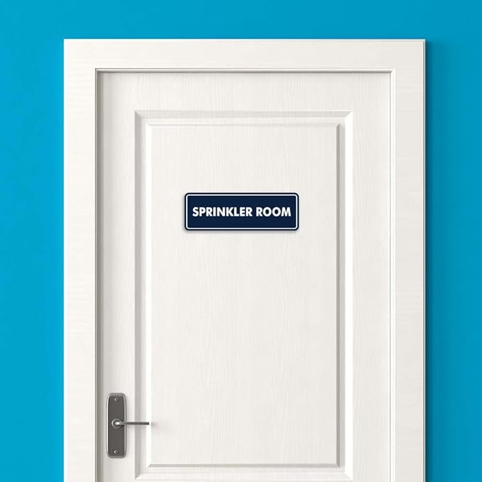 Signs ByLITA Standard Sprinkler Room Sign (Black) - Large 2 Pack