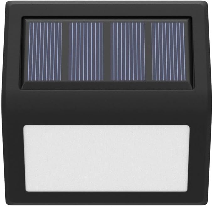 Solar Lights Outdoor, Waterproof Solar Powered Deck Step Lights for Patio Garden Backyard Garage Driveway Pathway Outside Wall Lighting (Cool White/2 Pack)