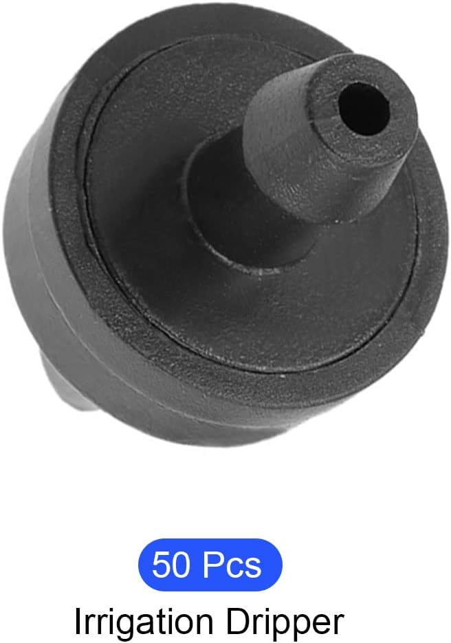METALLIXITY Pressure Compensating Dripper, (2.6 Gallon Per Hour) 50Pcs, Plastic Irrigation Drip Emitters - for Watering Garden Lawn Plants, Black