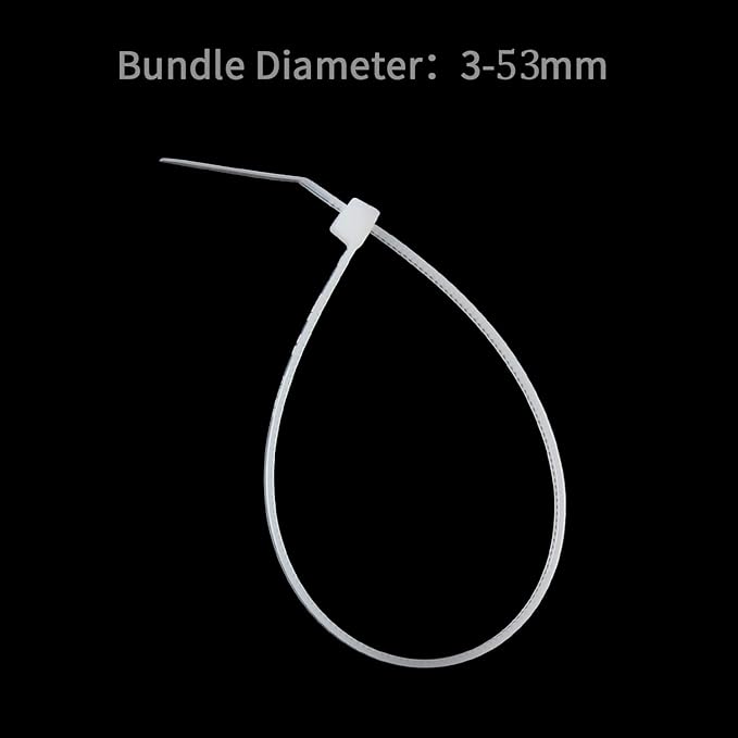 XINGO 100PCS Heavy Duty Cable Zip Ties, Premium Nylon, 50 Pound Tensile Strength, White, 8 Inch