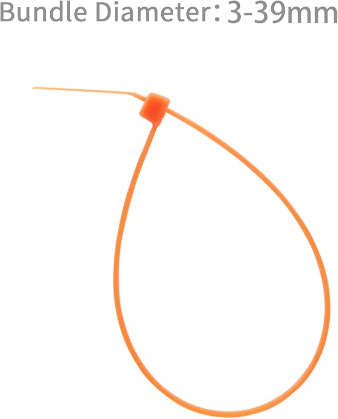 XINGO 100PCS Cable Zip Ties Heavy Duty, Premium Nylon Plastic Wire Ties with 50 Pounds Tensile Strength, Self-Locking Black Nylon Zip Ties for Indoor and Outdoor (6 inch, Orange)