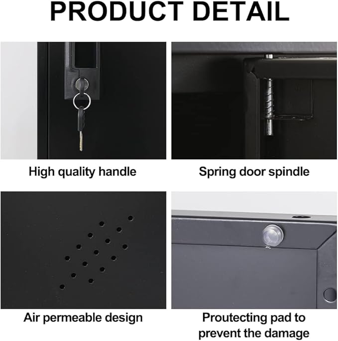 2 Door Vertical Stackable Storage Cabinet with Lock,Anti-Failing Device, Metal Lcoker,Organizer for Office, Home, Gym, School,Employee,Kids. (2D-Black)