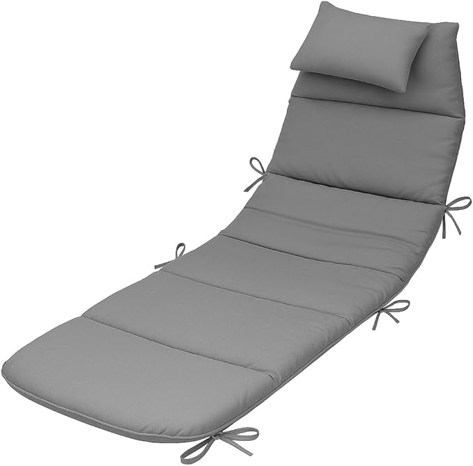 Weatherproof Replacement Cushion Pad and Umbrella for Hanging Lounge Chair Outdoor Chaise Hanging Hammock Chair - Long-Lasting, Fade-Resistant, Quick-Dry, Outdoor Lounge Replacement Set (Gray)