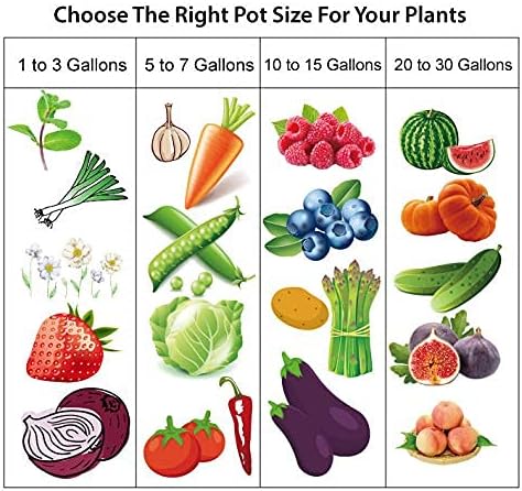 Gardzen 20-Pack 10 Gallon Grow Bags, Aeration Fabric Pots with Handles, Heavy Duty Plant Bags for Plants