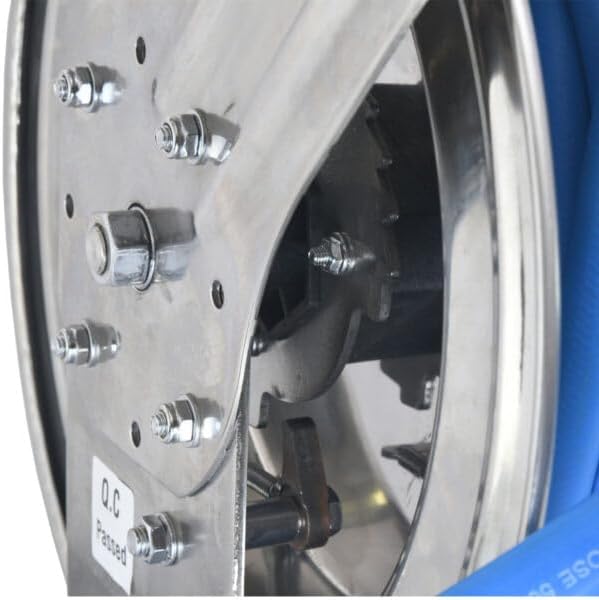 Auto Retractable Water Hose Reel with Hot & Cold Water Rubber Garden Hose, Spray Nozzle - Ultra Light, Super Strong with 6' Lead-in Hose (1/2" x 50' Stainless Steel)