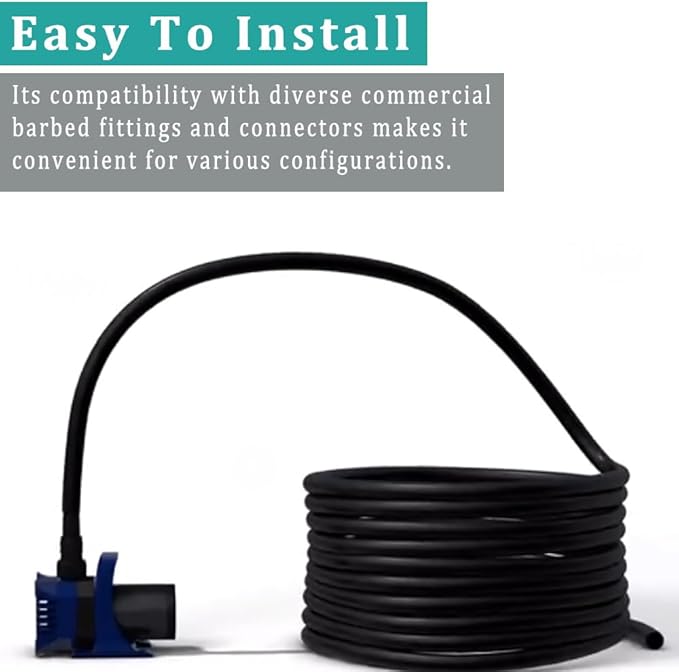 Black Vinyl Tubing 3/4” ID × 1” OD - 10 Feet PVC Flexible Plastic Tube Hybrid Hose, Transfer Water Air Oil for Pond Fountain Garden, Non-toxic and BPA free