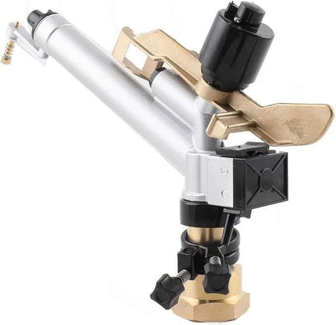 1.5" 360° Adjustable Impact Spray Gun Sprinkler with Nozzle Set, Water Spray Gun Large-Area Agriculture Irrigation Spray Gun Watering Sprinkler for Garden Farm Lawn