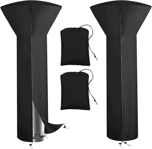 Vailge Patio Heater Covers with Zipper and Storage Bag,Heavy Duty 600D Oxford Waterproof Outdoor Heater Cover Wind-Resistant Dustproof UV-Resistant,Black,89'' Height x 33" Dome x 19" Base,2 Pack