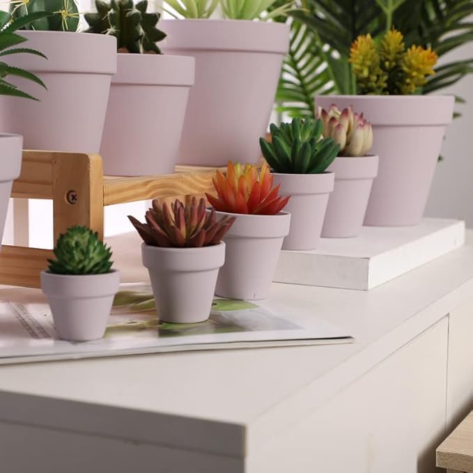 Yishang 72 pcs Small Mini Pink Clay Pots, 2.5'' Terracotta Pot Clay Ceramic Pottery Planter,Cactus Flower Terra Cotta Pots,Succulents Nursery Pots,with Drainage Hole,Great for Crafts,Wedding Favor