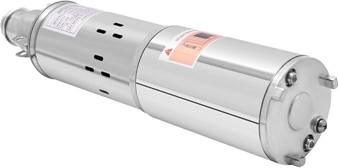 Deep Well Submersible Pump DC 12V 180W Electric Solar Powered Water Pump, 5.3 GPM Flow, 82ft Lift, Farm Ranch Irrigation Submersible Bore Hole Deep Well Pump