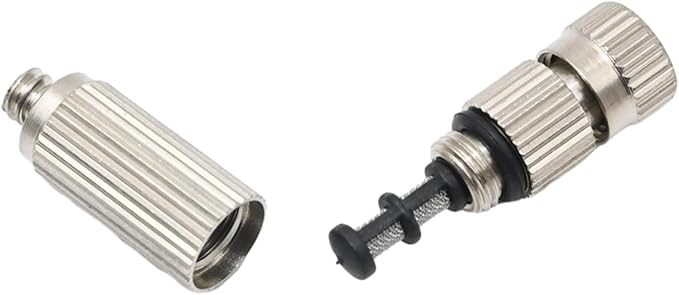 10 Pcs Stainless Steel Misting Nozzles For Outdoor Cooling Misting System, High Pressure Anti Drip Cleanable, 3/16" Thread (0.6mm)