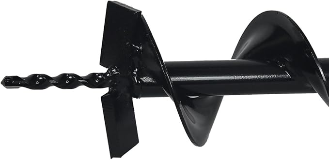 XtremepowerUS 4" Post Hole Digger Replacement Auger Bits Dig Earth Plant Hole Planting, Black