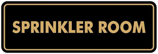 Signs ByLITA Standard Sprinkler Room Sign (Black Gold) - Large