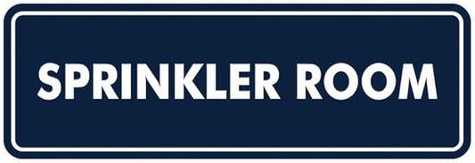 Signs ByLITA Standard Sprinkler Room Sign (Navy Blue/White) - Medium