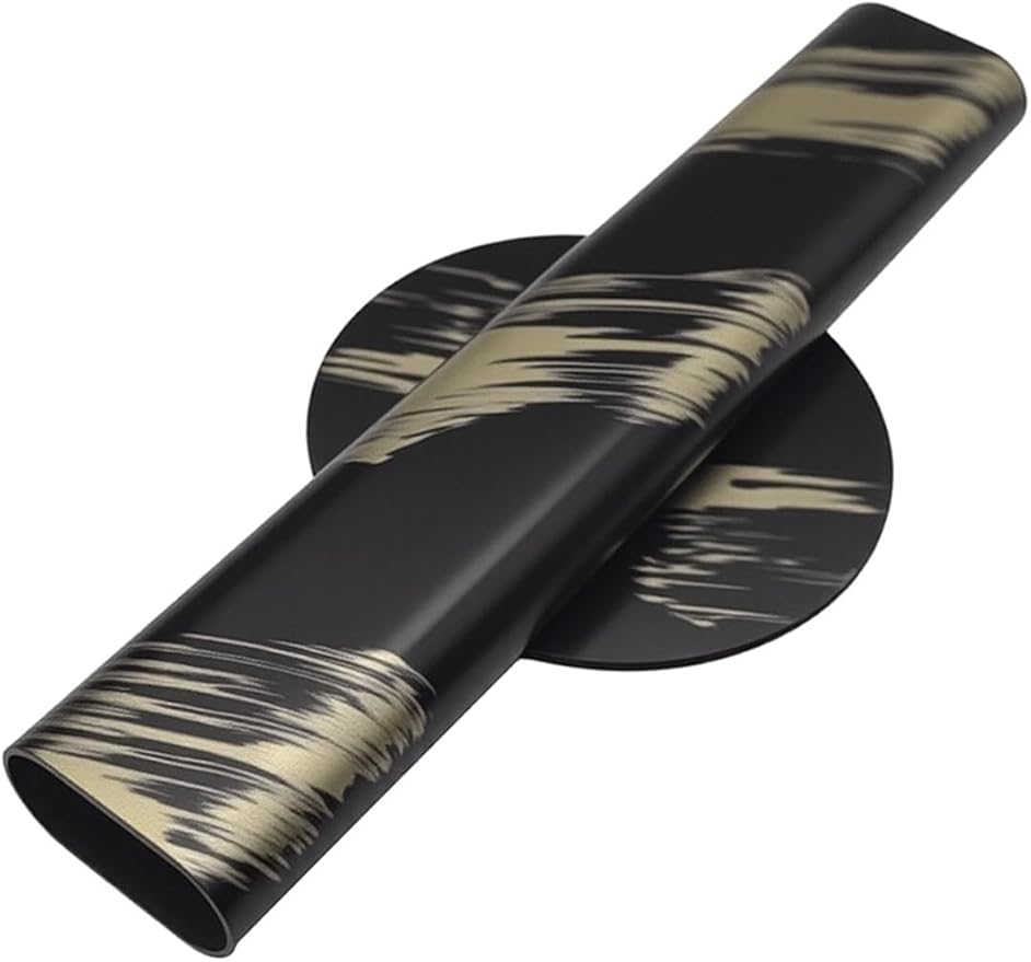 Self Adhesive Wall Vase Metal Tube Decoration Holder Used to Display Dried Flower, Faux Flowers, Fake Flowers, Also Suitable for Cemetery Memorial Decoration (2 Pcs Black and Gold Stripe)